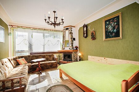 apartament kominkowy/czynny kominek/sypialnia